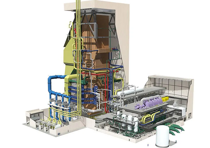 Modelo 3D de una estructura metálica