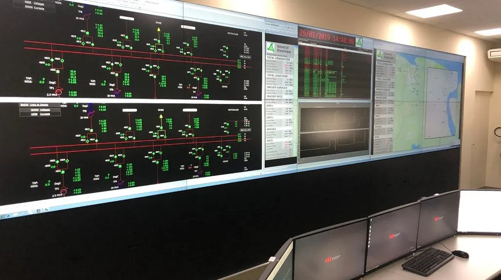 Pantalla SCADA de una central eléctrica